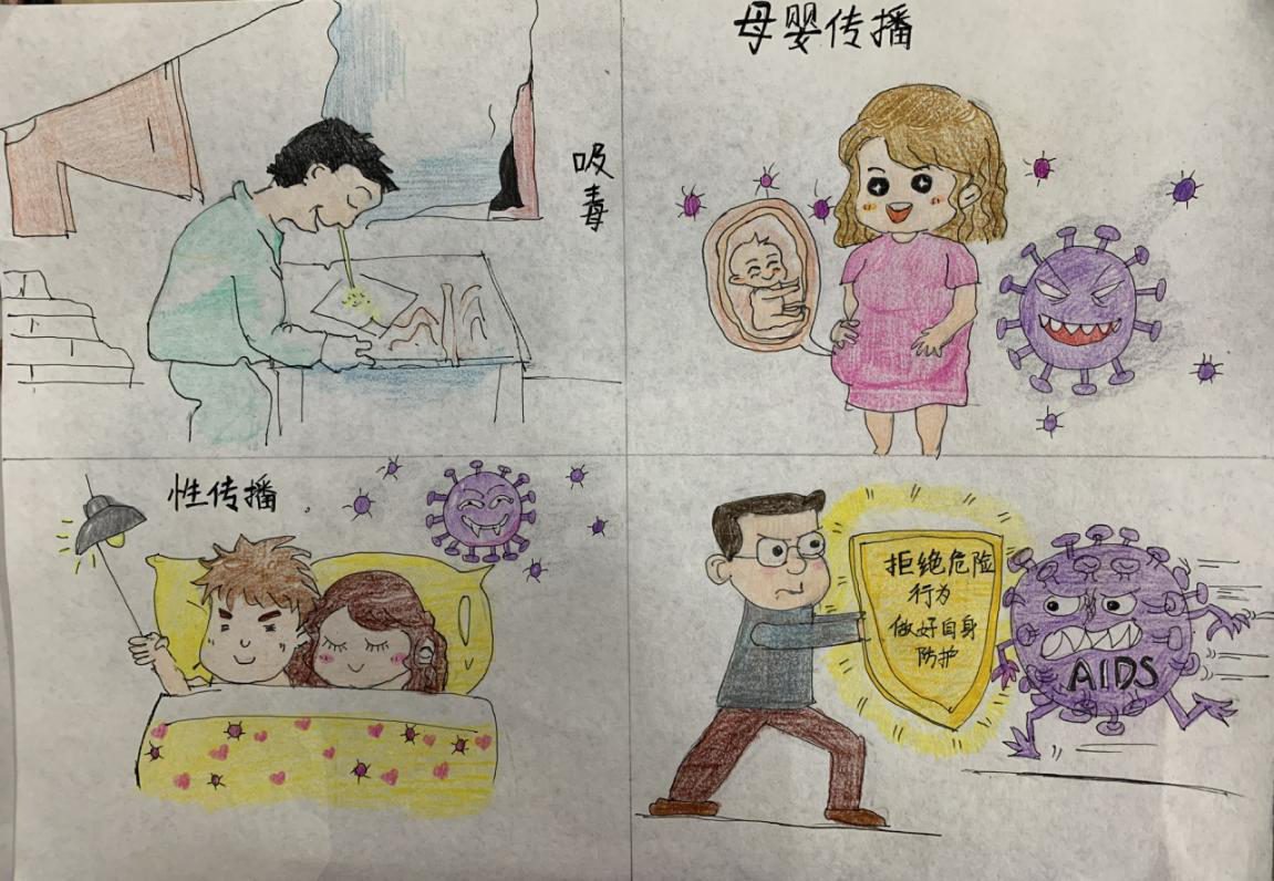 【志愿服务】绘禁毒防艾于漫画 学禁毒防艾在心中